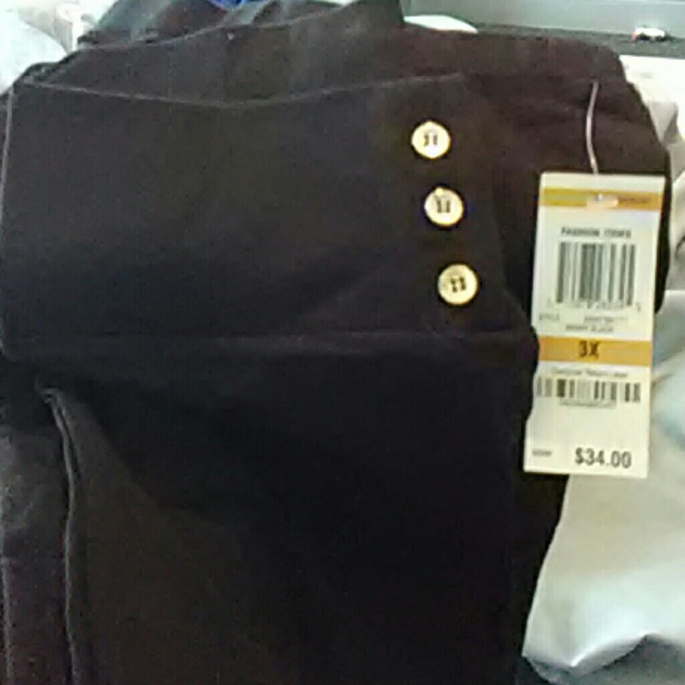 Style & Co.  Black leggings with gold accents